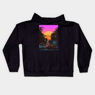 Vaporwave Sunset III (Miami Vice) Kids Hoodie